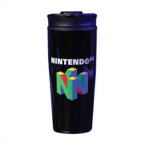 Nintendo N64 Metal Travel Mug Black/Green/Blue (One Size)