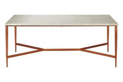 Nirav White Marble Top Coffee Table