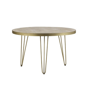 Nirvana Light Mango Solid Wood 4 Seats Round Dining Table