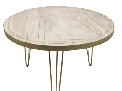 Nirvana Light Mango Solid Wood 4 Seats Round Dining Table