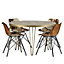 Nirvana Light Mango Solid Wood 4 Seats Round Dining Table