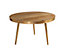 Nirvana Solid Light Mango Wood And Gold Metal Legs Round Coffee Table