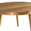 Nirvana Solid Light Mango Wood And Gold Metal Legs Round Coffee Table