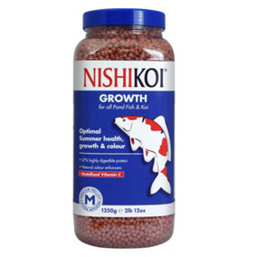 Nishikoi Growth Complete Food for Koi and Pond Fish - Medium Pellets - 1250g