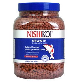 Nishikoi Growth Complete Food for Koi and Pond Fish - Medium Pellets - 750g