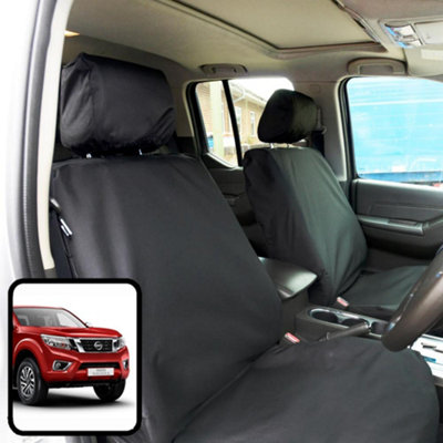 Nissan Navara (2005-2016) Tailored Black Seat Covers Airbag Compatible ...