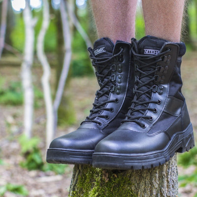 Nitehawk Army/Military Patrol Black Leather Combat Boots