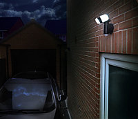 NiteSafe Twin Floodlight Motion Activated LED Outdoor Wireless Battery Operated  Security Light