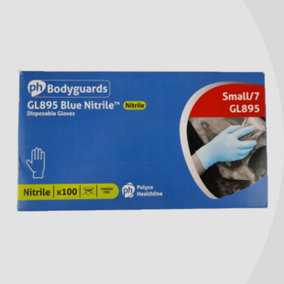 Nitrile Exam Gloves - Small - Blue 100 pack Powder/Latex Free - Medical Grade