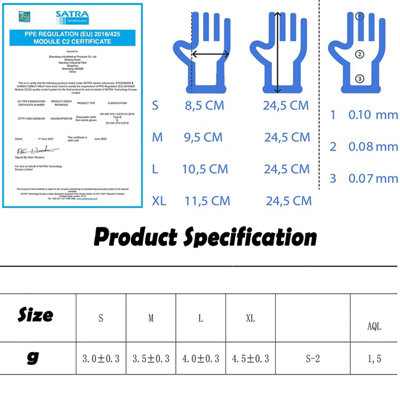 Nitrile Exam Gloves - Small - Blue 100 pack Powder/Latex Free - Medical Grade