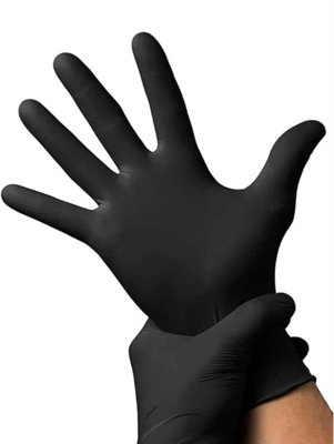 Nitrile Gloves Black Heavy Duty Powder-Free Disposable Box Of 100 - Small