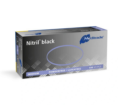 Nitrile Gloves Black Heavy Duty Powder-Free Disposable Box Of 100 - Small - 4