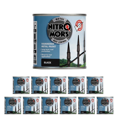 Nitromors Hammered Metal Finish Resists UV Rust Protection Black Paint ...