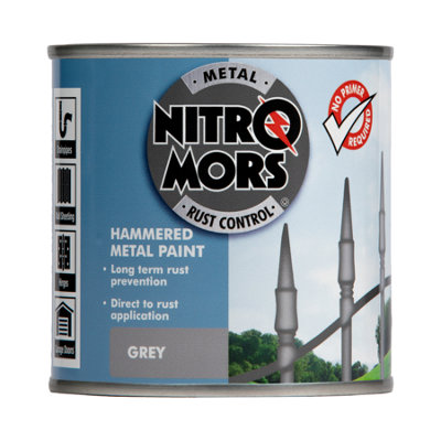 Nitromors Hammered Metal Finish UV Resistant Rust Protection Grey Paint ...