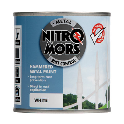 Nitromors Hammered Metal UV Resistant Anti Rust Protection White Paint ...