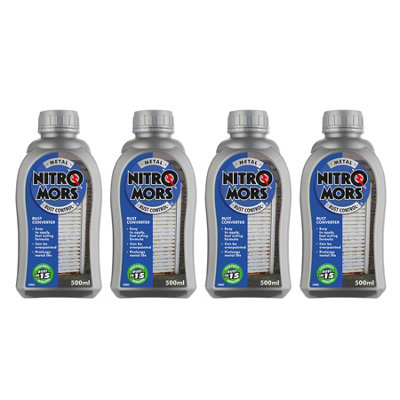 Nitromors Metal Rust Converter Treatment Fast Acting Easy to Apply 500ml x4