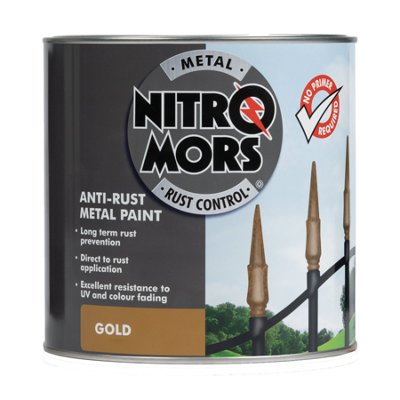 Nitromors Smooth Metal Finish UV Resistant Anti Rust Protection Gold ...