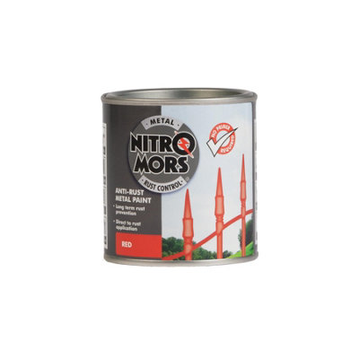 Nitromors Smooth Metal UV Resistant Anti Rust Protection Red Paint 250ml