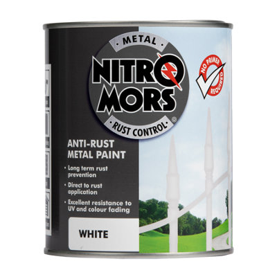 Nitromors Smooth Metal UV Resistant Anti Rust Protection White Paint 750ml