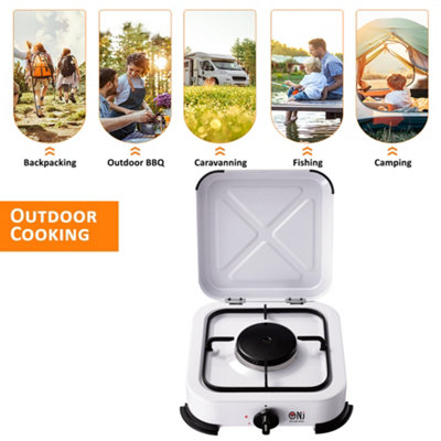 NJ-01 Compact Camping 1 Burner Gas Stove with Cover LPG Outdoor