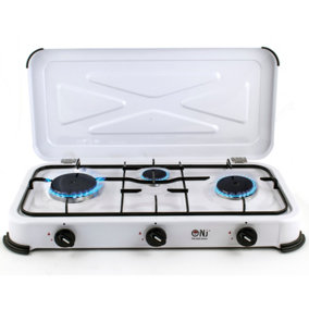 NJ-03 Portable Camping 3 Burner Gas Stove with Lid LPG Outdoor