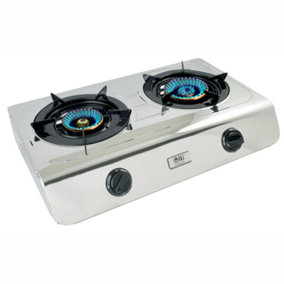 NJ-60 Portable Camping 2 burner Gas Stove Stainless Steel Outdoor