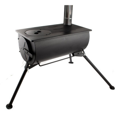 NJ Camping Wood Burning Stove with Grill Portable BBQ Outdoor