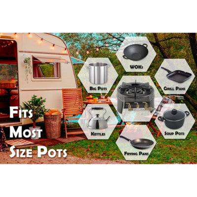 NJ GB-17 Cast Iron Gas Stove Triple Ring Burner Commercial High Power ...