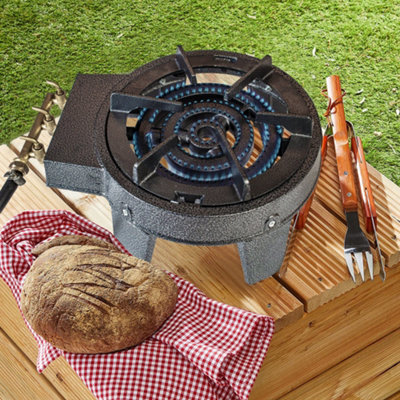 NJ GB-17 Cast Iron Gas Stove Triple Ring Burner Commercial High