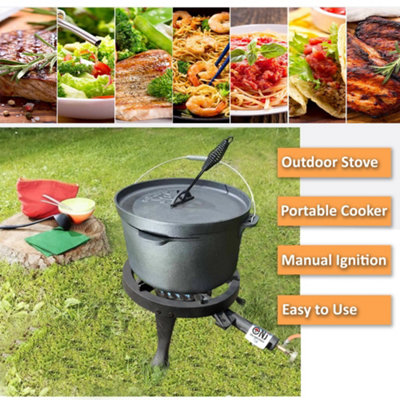 NJ GB-24 Gas Boiling Ring Cast Iron Burner Large Cooker LPG Stove ...