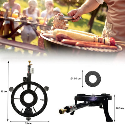 NJ GB-24 Gas Boiling Ring Cast Iron Burner Large Cooker LPG Stove ...