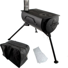 NJ Portable Wood Burning Stove for Camping with Carry Bag