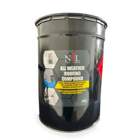 NJL All Weather Roofing Compound Bitumen Waterproof Flat Roof Paint Coating 25L