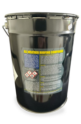 NJL All Weather Roofing Compound Bitumen Waterproof Flat Roof Paint Coating 25L