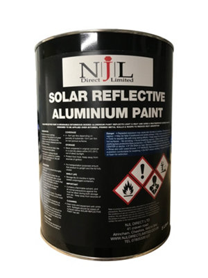 NJL Aluminium Solar Reflective Roof Coat Paint, Protects Felt, Bitumen, Metal 5L