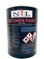 NJL Black Bitumen Paint Concrete, Steel Iron, Weatherproof Waterproof Coating 5L