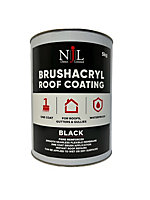 NJL Brushacryl One Coat Leaksealer Waterproof Roof Coating Fibre Reinforced Black 5KG