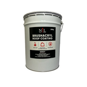 NJL Brushacryl One Coat Leaksealer Waterproof Roof Coating Fibre Reinforced Grey 20KG