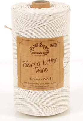 NO.5 (2MM) EVERLASTO Polished Cotton Twine Spool - 0.5KG 1KG (1KG Spool)