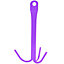 No.534 Equestrian 3 Prong Tack Hook - Purple