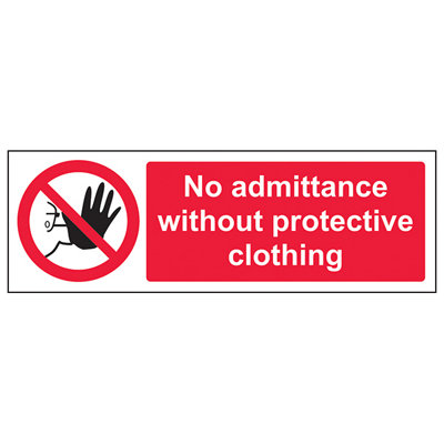 No Admittance Without Clothing Sign - Rigid Plastic - 300x100mm (x3)