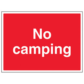 No Camping General Agricultural Sign - Adhesive Vinyl - 400x300mm (x3)