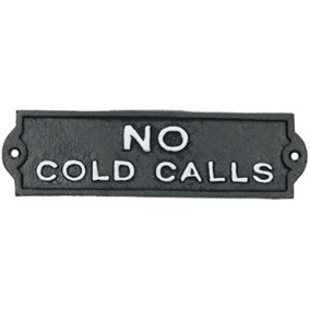 No Cold Calls Cast Iron Sign Plaque Door Wall House Home Gate Garden Post
