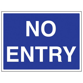 NO ENTRY Mandatory Safety Caution Sign - Adhesive Vinyl 400x300mm (x3)