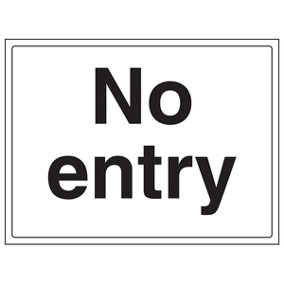 No Entry Polite Notice Info Sign - Rigid Plastic - 300x200mm (x3)