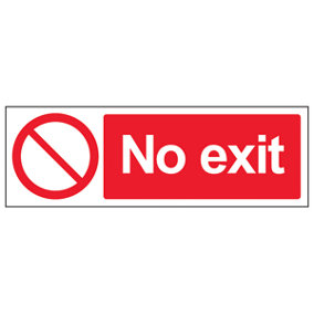 No Exit Access Prohibition Sign - Self Adhesive Vinyl - 300x100mm (x3)