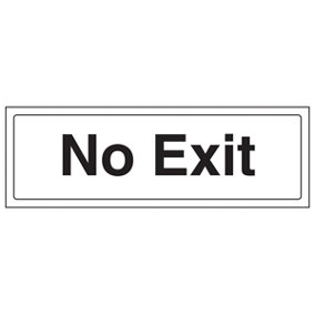 No Exit General Workplace Door Sign - Adhesive Vinyl - 300x100mm (x3)