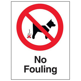 No Fouling Prohibition Dog Warn Sign - Adhesive Vinyl - 150x200mm (x3)