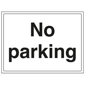 No Parking Prohibited Road Sign - Self Adhesive Vinyl - 300x200mm (x3)
