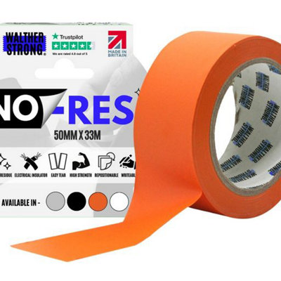 No-Res Orange - The No-Residue replacement to Duct Tape. 50mm x 33mtr Orange